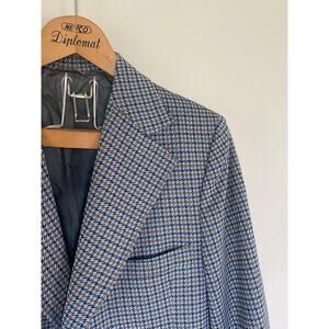 Vintage 70s Mavest Houndstooth Retro Blazer Jacket Men’s Size 42 Reg